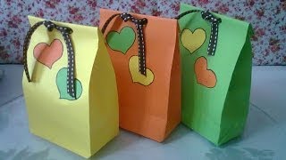 DIY 1  Cute Paper Bags For Gift ♥ [upl. by Suzanna]