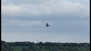 Lancaster PA474 seen over Lincoln Bomber Command Centre marking 80th anniversary of Dambusters raids [upl. by Gorski]