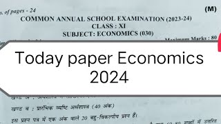 class 11 economics question paper for annual exam 2023 24  morning shift economics paper  15224 [upl. by Munford]