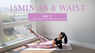 DAY 22  1 Month At Home Pilates Plan  15MIN Lower Abs amp Toned Waist  madeleineabeid [upl. by Emyam422]