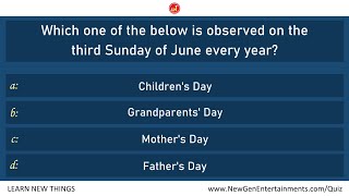 Important International Days Quiz  Part 77  World General Knowledge Quiz  20 Questions [upl. by Nickolai]