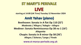 St Marys Perivale LIVE  Amit Yahav piano [upl. by Arual]