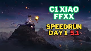 C1 Xiao FFXX 72s top half continuous run Day 1  Spiral Abyss 51 [upl. by Idissak]