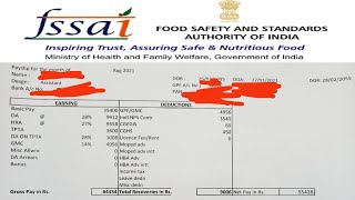 FSSAI ASSISTANT 2021 SALARY SLIP [upl. by Einiar]