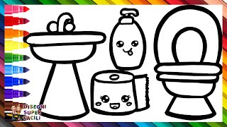 Disegnare E Colorare Un Bagno 🚽🧻💦🧼🚰🌈 Disegni Per Bambini [upl. by Esertap]