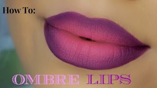 FUN amp EASY  OMBRE LIP TUTORIAL [upl. by Nalyorf]