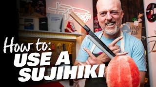 How to Use a Sujihiki Japanese Carving Knife [upl. by Solon]