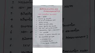 Biopharmaceutics and pharmacokinetics  lMPORTANT QUESTIONS  biopharmaceutics pharmacy [upl. by Annoval]