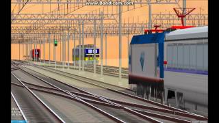 OpenBVE HD Amtrak ALP46A With 18 Car Amfleet Train Makes Station Stop [upl. by Eener]