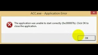 Accexe Application ERROR0xc000007b [upl. by Ottinger]