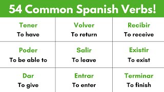 54 Most Common Spanish Verbs for Everyday Life in 13 Minutes😊🇪🇸 [upl. by Obnukotalo]