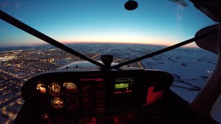 Cessna 172  Night flying  Pilots view  Full HD [upl. by Adner]