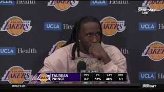 Taurean Prince POSTGAME INTERVIEWS  Los Angeles Lakers beat Cleveland Cavaliers 11697 [upl. by Wolsky56]