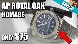 Didun Design Automatic Watch  Review  Audemars Piguet Royal Oak Homage  75 [upl. by Eerbua791]