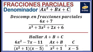 FRACCIONES PARCIALES 04 Denominador Ax2BxC [upl. by Releyks]