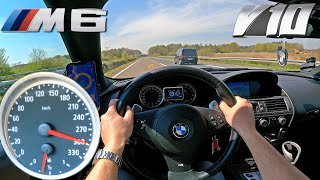 BMW M6 E63 50 V10 STRAIGHT PIPED 300kmh on Autobahn [upl. by Rolyak]