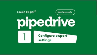 Pipedrive configure export settings [upl. by Ttezil]