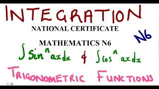 Mathematics N6 Integration  Trigonometric Functions mathszoneafricanmotives mathswithadmirelightone [upl. by Treb]