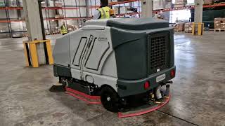 Nilfisk SC8000 Combination scrubber sweeper  warehouse cleaning [upl. by Xyno37]