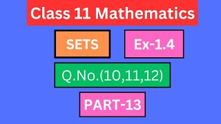 quotClass 11 Mathematics Sets Ex14Class XI Maths Sets Ex14quot [upl. by Legna986]