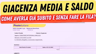 GIACENZA MEDIA POSTE 2024  come ottenerla subito senza file [upl. by Hulbard]