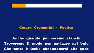 Cesare Cremonini  Poetica Karaoke  320Kbs [upl. by Eirelam]