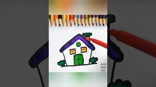 Easy House drawing tutorial for kids and toddlers ArasEasyArt ytshorts housedrawing easydrawing [upl. by Gilman]