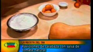 La receta Ravioles de calabaza con salsa de tomate natural pt1 201101103gp [upl. by Hsihsa]