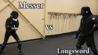 Messer vs Longsword w Commentary  Sparring Showcase [upl. by Nwahsit]