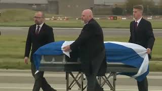 Alex Salmonds body lands in Scotland after repatriation [upl. by Stevie]