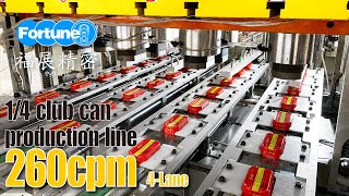 Sardine can production line for speed 260CPM 4lane CLUBCAN CANLINE CANMAKING METALPACKAGING [upl. by Aliel]