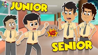 Senior Vs Junior  Animated Stories  English Cartoon  Moral Stories  PunToon Kids [upl. by Asek921]