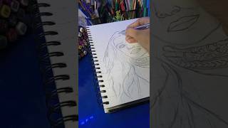 Outline Drawing Using Grid Method 💥 shorts outlinedrawing drawing grid [upl. by Novahs]