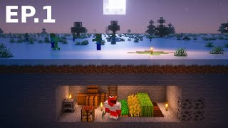 Surviving a Frozen Superflat Wasteland in Minecraft [upl. by Aglo]