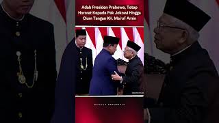 Adab Prabowo meski sudah dilantik tetap hormat kepada Jokowi hingga dium tangan KH MarufAmin ❤️👏 [upl. by Portwine]