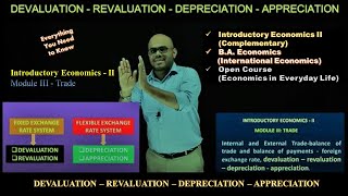 INTRODUCTORY ECONOMICS  II  MODULE III  DEVALUATION – REVALUATION – DEPRECIATION  APPRECIATION [upl. by Nadual]