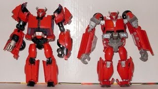 Transformers Prime Deluxe Cliffjumper First Edition amp RID Comparison Review [upl. by Ragse]