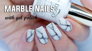 REALISTIC MARBLE NAILS  Easy Step by Step with Gel Polish [upl. by Terrej]