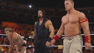 John Cena amp Roman Reigns demolish Kane with The Authority looking on Raw Sept 1 2014 [upl. by Claudell]