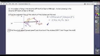 Airplane and Wind Vector Word Problem [upl. by Anauqes]