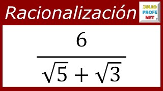 RACIONALIZACIÓN MEDIANTE CONJUGACIÓN  Ejercicio 2 [upl. by Conan]