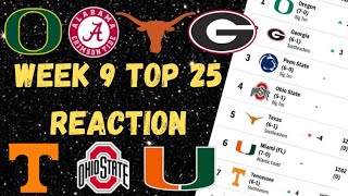 College Football AP Top 25 Poll Reaction for Week 9 [upl. by Akemyt]