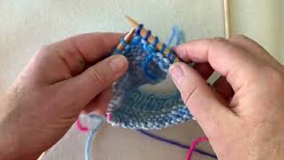 Garter Stitch Short Row Heel  Part 1 Setting up the heel [upl. by Inaflahk]