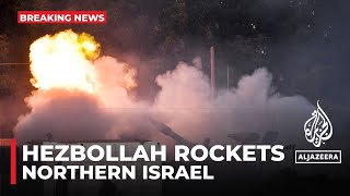 Northern Israel rocket attack Dozens of rockets launched from southern Lebanon [upl. by Llenil157]