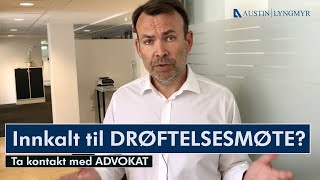 Innkalt til drøftelsesmøte Kontakt advokat tidlig Arbeidsrett [upl. by Nnayd]