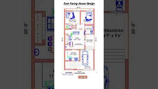 25×50 East Face Makan 1250Sqft 2bhk With Car 🚗 Parking House Plan houseplan homedesign shorts [upl. by Leicam950]