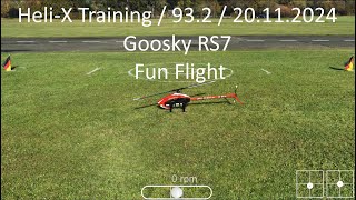 HeliX Training  932  20112024  Goosky RS7  Fun Flight [upl. by Canada]