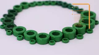 MnZn ferrite toroid core green and black coated high permeability ferrite core [upl. by Llenal223]