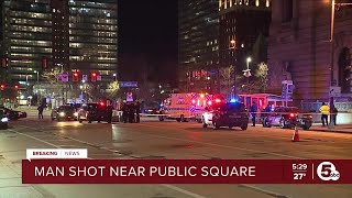 Man rushed to hospital after shooting at bus stop near Public Square [upl. by Nerte]