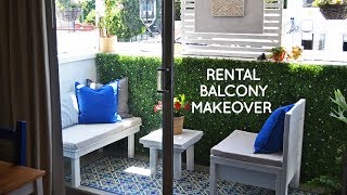 DIY small rental balcony makeover for outdoor living [upl. by Namilus]